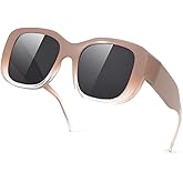 Meeloog Over Glasses Sunglasses for Women Polarized Stylish Large Shades Cover Glass Women Square for Driving MST0066