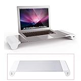 Eplze Aluminum Laptop Monitor Stand Space Bar - Monitor Riser - MacBook Monitor Dock Desk Organizer with 4 USB Ports, Aluminum Monitor Stand with 4 USB 3.0 Hub