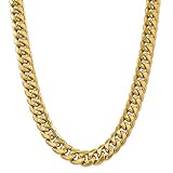 14k yellow gold 15mm semi solid miami cuban link chain necklace 24