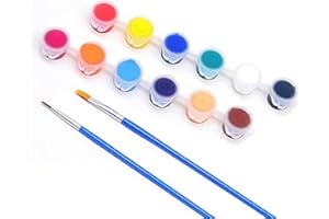 12 Colors Acrylic Paint Set 5ML DIY Pigment with Hook Line Pen Draw Brush for Soil Painting Nail Clothes Leather Paint Art Cl