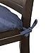 Cottone 100% Cotton Chair Pads w/Ties (Set of 4) | 16” x 15.5” Square | Extra-Comfortable & Soft Seat Cushions | Ergonomic Pillows for Rocking, Dining, Patio, Camping, Kitchen Chairs & More, Blue