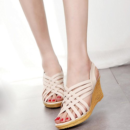 image for Tsmile ღwomen Sandals❀Summer Checkered Belt Gladiator Sandal High 