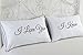 DasyFly His Hers Couples Pillowcases, White-i Love You/I Know, Standard Size, Cotton Material, Perfect for Wedding Anniversary, Long Distance Relationships, Valentine's Day, Christmas