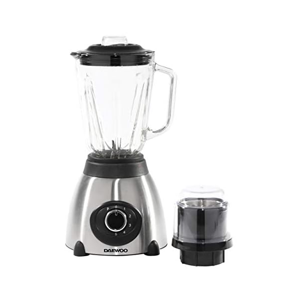 Daewoo Stainless Steel Smoothie & Shake Jug Blender | 1.5L Glass Jug | 2 Speed Settings & Pulse | Non-Slip Feet…