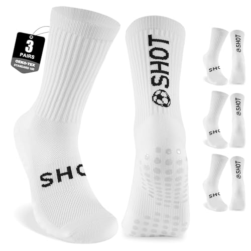 inaWarm Football Grip Socks for Men Women & Kids 3 Pairs, Breathable Cushioned Rugby Basketball School Football Socks with Non Slip Grip Tech, Arch Compression for Multi-Sport Training Boys Adults