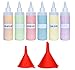 Premium Plastic Squeeze Squirt Bottles for Sauces with Leak-Proof Cap (6-pack) with Writable Exterior and Funnels | Ideal for Condiments, Ketchup, BBQ, Paint, Workshop and Pancake Art (16 oz)