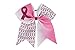 Ncmama Baby Girls Breast Cancer Pink Glitter Cheer Bow Sparkle Hair Tie Ponytail Holder Pack of 5