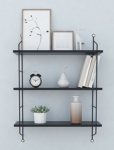 plohee Nightstand with Charging Station, Bed Side Table with Storage Drawer and Shelf, Night Stand for Bedroom, 3-Tier Storage End Table for Living Room