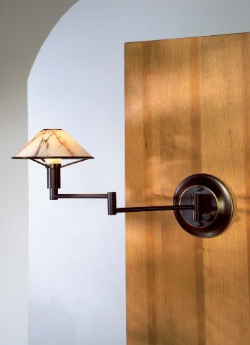 Holtkoetter 9426 PB MGR Lighting for The Aging Eye Halogen Swing-Arm Wall Sconce, Polished Brass with Magma Red Glass
