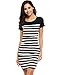 Zeagoo Womens Maternity Nursing Striped Patchwork Slim Pencil Dress for Breastfeeding