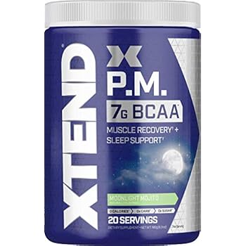 Scivation Xtend P.m. Moonlight Mojito | Sugar Free Sleep Aid & Muscle Recovery Drink with Amino Acids | 7g bcaas for Men & Women | 20 Servings