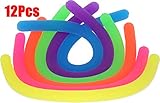 June-mall 12 Pack Colorful Stretch Strings Sensory Fidget Stretch Toys Reduce Fidgeting Stress and Anxiety for ADD, ADHD, OCD and Autism(6 Colors)(BPA/Phthalate/Latex-Free)