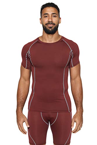 image for Real Essentials 5 Pack: Mens Short Sleeve Compression Shirt Base Layer