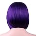 Short Purple Bob Wigs for Women with Oblique Bangs Straight Wigs 11 Inch BU029PR