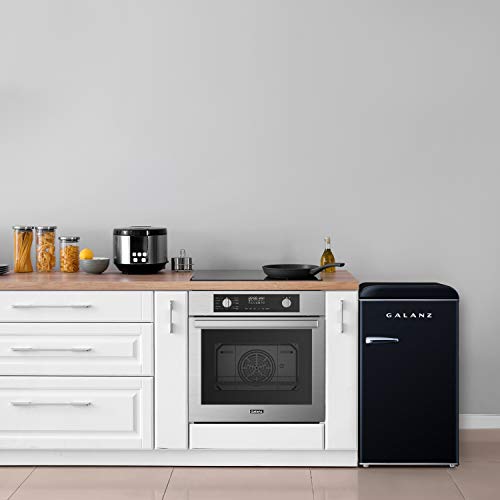 Galanz GLR35BKER Retro Compact Refrigerator, Single Door Fridge