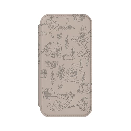 iPhone16Pro 用 ガラスフリップケース [くまのプーさん] PG-D24BGF04POO