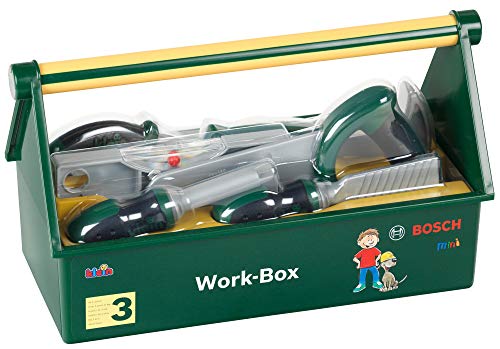 Theo Klein 8573 Werkzeug-Box | 7-teiliges Werkzeug-Set | Stabile Box mit praktischem Tragegriff | Maße: 30,25 cm x 14 cm x 17,25 cm | Spielzeug für Kinder ab 3 Jahren – Bild 3