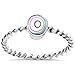 Oxford Diamond Co Sterling Silver Natural Stone Twisted Band Ring Sizes 5-10 (Three Colors Available)