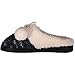 Beyond Girls Faux Crochet Wool Speckled Clog Slipper With Faux Fleece Lining Navy 4-5