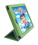 Insignia Flex 8-Inch Tablet (NS-14T002) Custom Fit Portfolio Leather Case Cover with Built In Stand- Green