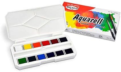 Meyco - Caja de acuarelas para principiantes (12 colores): Amazon.es: Oficina y papelería