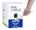 trueCABLE Cat5e Riser (CMR), 1000ft, Blue, 24AWG 4 Pair Solid Bare Copper, 350MHz, ETL Listed, Unshielded Twisted Pair (UTP), Bulk Ethernet Cable