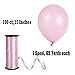 Treasures Gifted Light Pink Balloons - Pearlized Metallic, Blush Baby, Macaron, Pastel, 100 Soft Pearl Pink Nude 12 Inch Latex Balloons