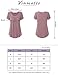 Vinmatto Women's Scoop Neck Pleated Blouse Top Tunic Shirt(XL,Grey Blue)