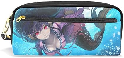 Pencil Case HMBROTHERS Stylish Art Print Mermaid Pattern Large Capacity Pen Bag Makeup Pouch Durable Students Stationery Two Pockets With Double Zipper