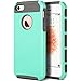 ULAK iPhone 5S Case, iPhone 5 Case, iPhone SE Case,Slim Fit Dual Layer Protection Case Shock Absorbing Hard Rugged Ultra Protective Back Rubber Cover with Impact Protection (Mint+Gray)