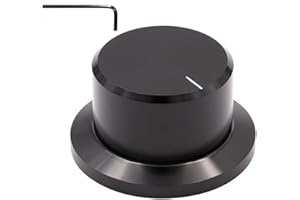 Szliyands 1.89" x 1.02" All-Aluminum knob Volume Potentiometer knob Bile Amplifier Audio Potentiometer knob Cap (Black)