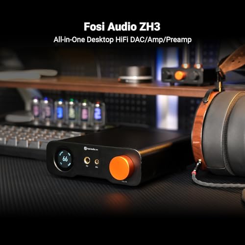 Fosi Audio ZH3 DAC Headphone Amp, Fully Balanced Preamp with AKM4493SEQ XMOS XU316 PCM 768kHz for Amplifiers, USB/Optical/COAX/RCA/12V Trigger Input, XLR/RCA/4.4mm/6.35mm Output with Remote