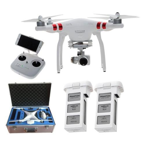 DJI Phantom 3 Standard Quadcopter Aircraft with 3-Axis Gimbal and 2.7k Camera, - Bundle With Spare Battery, DJI Aluminum Case