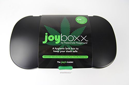 Stashboxx Joyboxx (Black/Green) with FREE Playtray, Air-Tight Bag and 2 Locks! Antimicrobial, BPA Free Plastic, Dishwasher Safe, Ventilated, Home or Travel Stash Storage Box Container