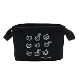 Mziart Small Fabric Storage Basket with Handle, Foldable Canvas Mini Storage Bin Organizer for Nursery Kids Toys Babies Room (Black Cat)