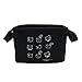 Mziart Small Fabric Storage Basket with Handle, Foldable Canvas Mini Storage Bin Organizer for Nursery Kids Toys Babies Room (Black Cat)