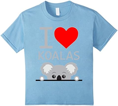 Kids I Love Koalas Shirt, I Heart Koalas 12 Baby Blue