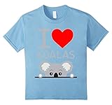 Kids I Love Koalas Shirt, I Heart Koalas 12 Baby Blue