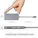 Lenovo USB C Hub, Type C Hub Adapter 3.1 With USB C Charging Port, HDMI, 2 USB 3.0 & 1 USB 2.0 Ports, SD Card Reader, Compatible For Type C Devices, Grey