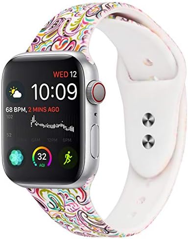 Straper For Apple Watch Strap 38mm 42mm, Premium Soft Silicone Watch Band Breathable Holes Replacement Wristbands for iWatch Apple Watch Strap Series 4, Series 3, Series 2 1 Sports and Edition