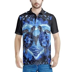 HUGS IDEA Blue Sea Turtle Floral Print Men's