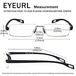 Reading Glasses Half-Rim Computer Readers for Men