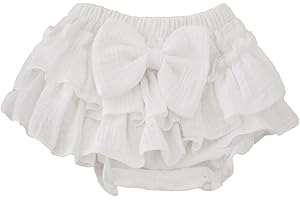 RUKOSU Baby Girls Bloomer Skirt Shorts Bowknot Cotton Gauze Ruffle Diaper Cover Shorts Briefs Cute Bloomers Underpants