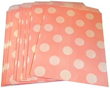 Swirly Twirly Favor &amp; Snack Bags - Biodegradable, Very Cute &amp; Attractive Designs - Set Of 50 Pcs -Poke-Dot - BigPale Pink by Swirly Twirly