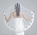 Wedding Bridal Veil with Comb 1 Tier Lace Applique Edge Ivory Fingertip Length