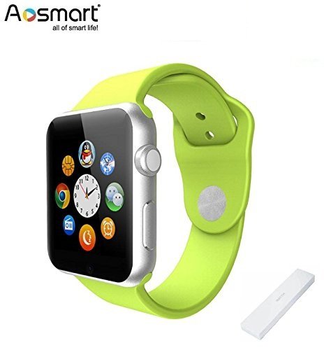 Bluetooth Smart Watch with Camera, Aosmart B23 Smart Watch for Android Smartphones (Lime)