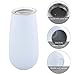 PORTOWN 6 OZ Stainless Steel Stemless Champagne Flutes Wine Tumbler Double-insulated Cocktail Cups Reusable Champagne Toasting Glasses with Lids(White)