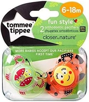 Tommee Tippee Butterfly Fun style soothers 6-18m 2 in a pack bpa free