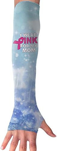 I Wear Pink For My Mom Breast Cancer Awareness Sports Cooling Arm Sleeves Sun Block UV Protection Hands Arm Cover Long Arm Sleeve Glove For All Outdoor Activities Skin Protection