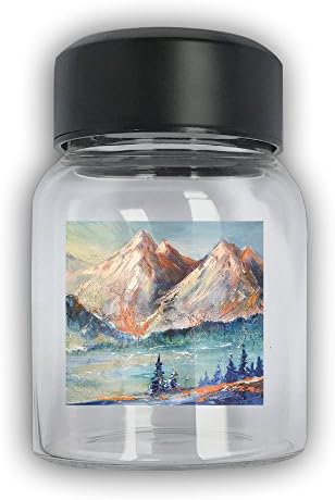 Volcanic Oil Painting Men Women Glass Beverage Water Bottles Funny Camping Running Design Bottles